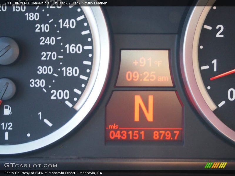 Jet Black / Black Novillo Leather 2011 BMW M3 Convertible