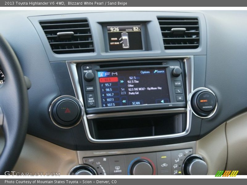 Blizzard White Pearl / Sand Beige 2013 Toyota Highlander V6 4WD