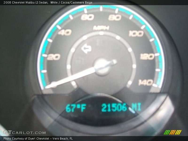 White / Cocoa/Cashmere Beige 2008 Chevrolet Malibu LS Sedan