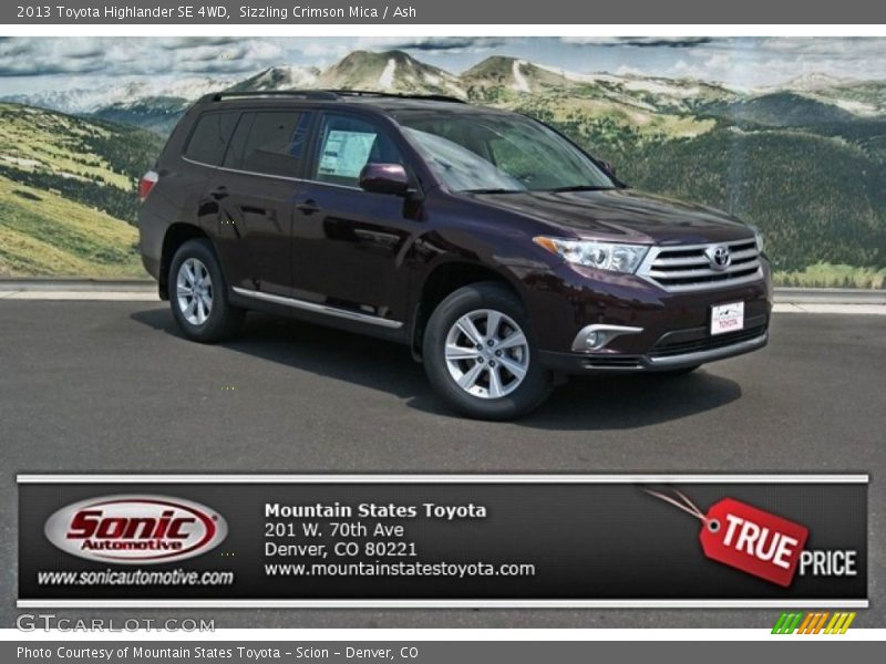 Sizzling Crimson Mica / Ash 2013 Toyota Highlander SE 4WD