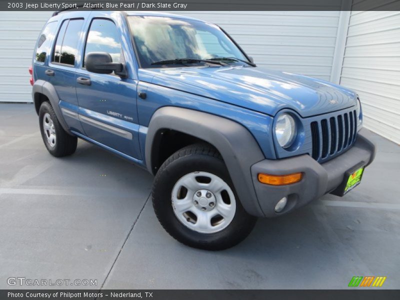 Atlantic Blue Pearl / Dark Slate Gray 2003 Jeep Liberty Sport