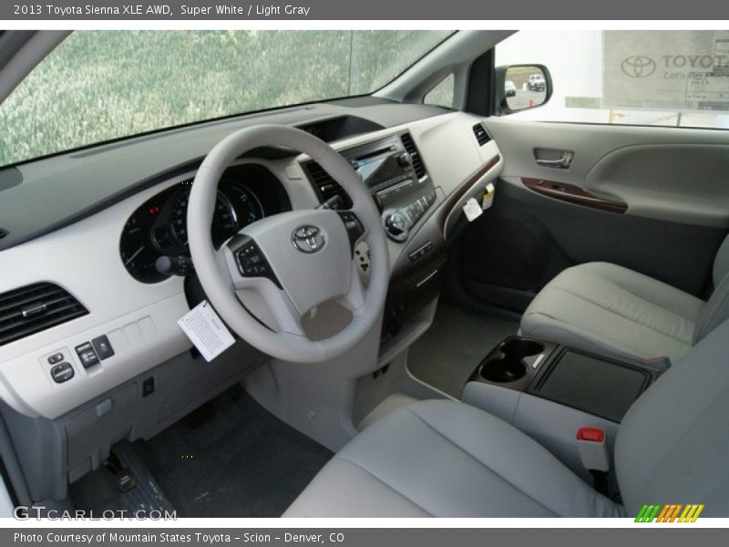 Super White / Light Gray 2013 Toyota Sienna XLE AWD