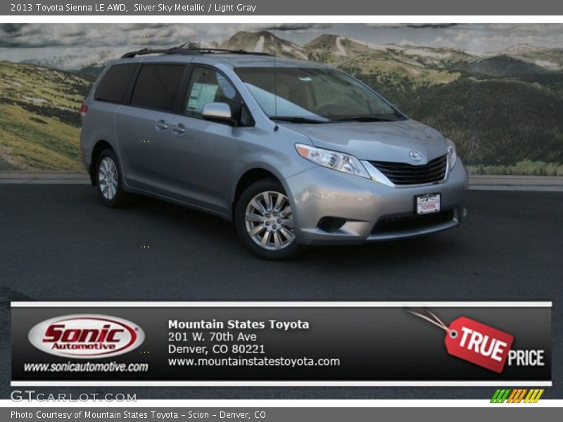Silver Sky Metallic / Light Gray 2013 Toyota Sienna LE AWD