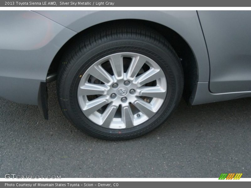 Silver Sky Metallic / Light Gray 2013 Toyota Sienna LE AWD
