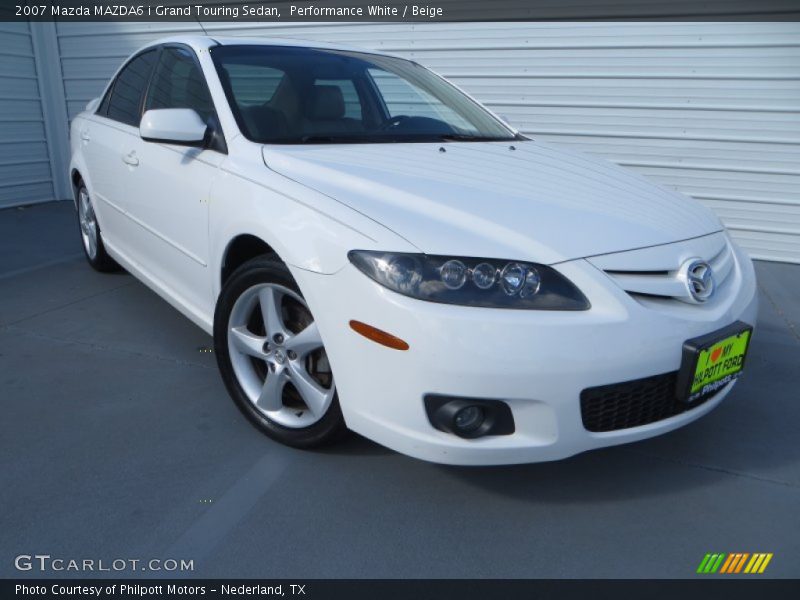 Performance White / Beige 2007 Mazda MAZDA6 i Grand Touring Sedan