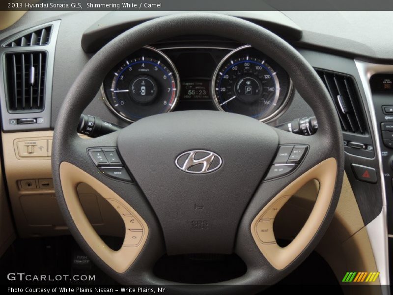 Shimmering White / Camel 2013 Hyundai Sonata GLS