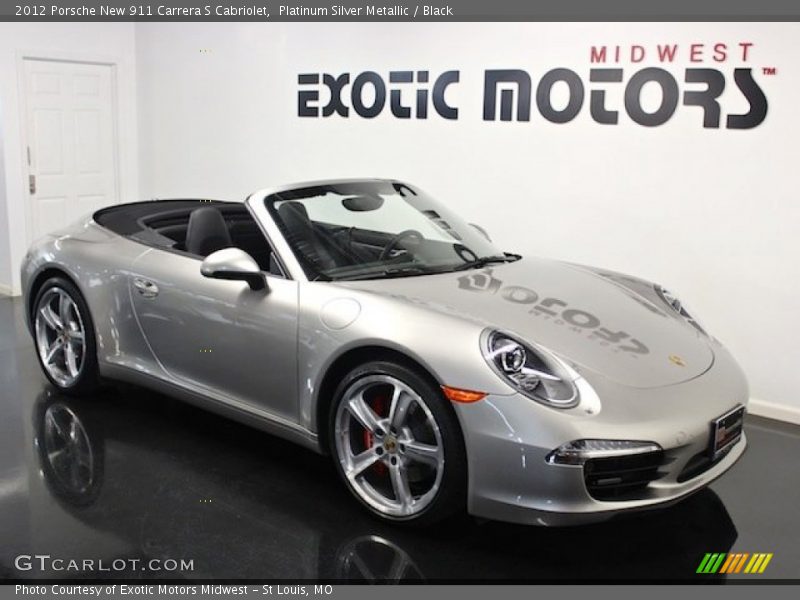 Platinum Silver Metallic / Black 2012 Porsche New 911 Carrera S Cabriolet