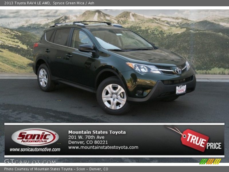 Spruce Green Mica / Ash 2013 Toyota RAV4 LE AWD