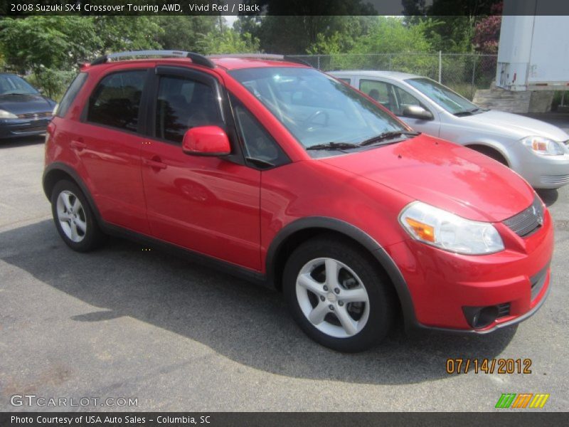 Vivid Red / Black 2008 Suzuki SX4 Crossover Touring AWD