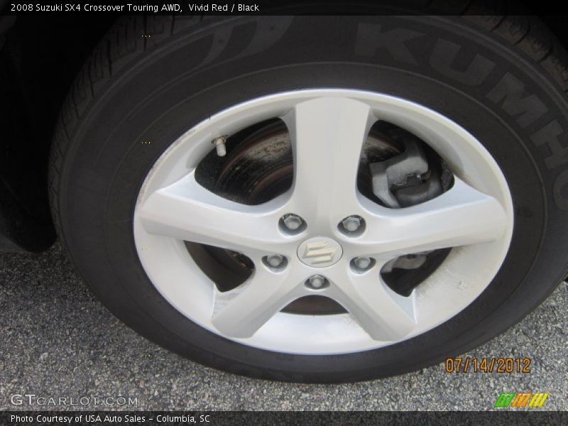 Vivid Red / Black 2008 Suzuki SX4 Crossover Touring AWD