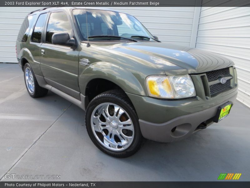 Estate Green Metallic / Medium Parchment Beige 2003 Ford Explorer Sport XLT 4x4