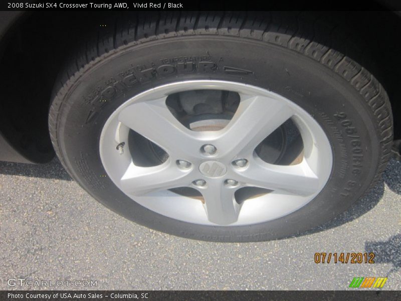 Vivid Red / Black 2008 Suzuki SX4 Crossover Touring AWD
