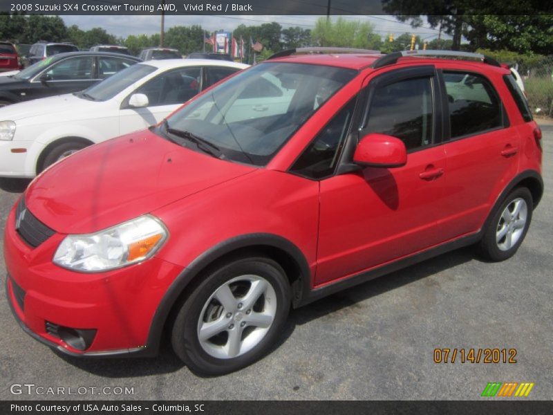 Vivid Red / Black 2008 Suzuki SX4 Crossover Touring AWD