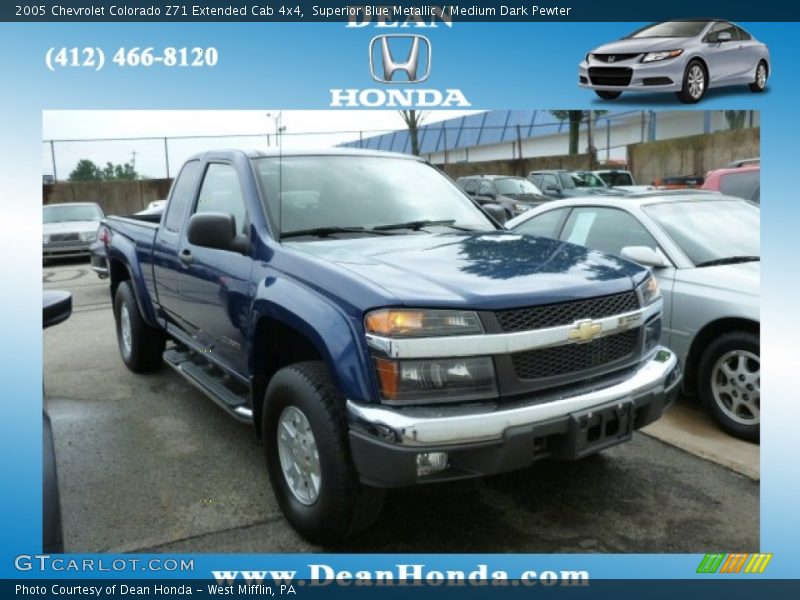 Superior Blue Metallic / Medium Dark Pewter 2005 Chevrolet Colorado Z71 Extended Cab 4x4