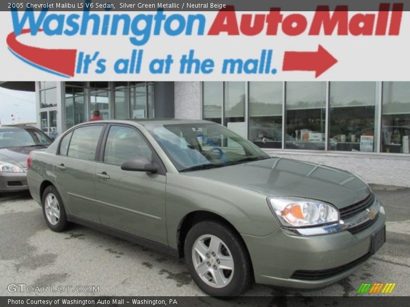 Silver Green Metallic / Neutral Beige 2005 Chevrolet Malibu LS V6 Sedan