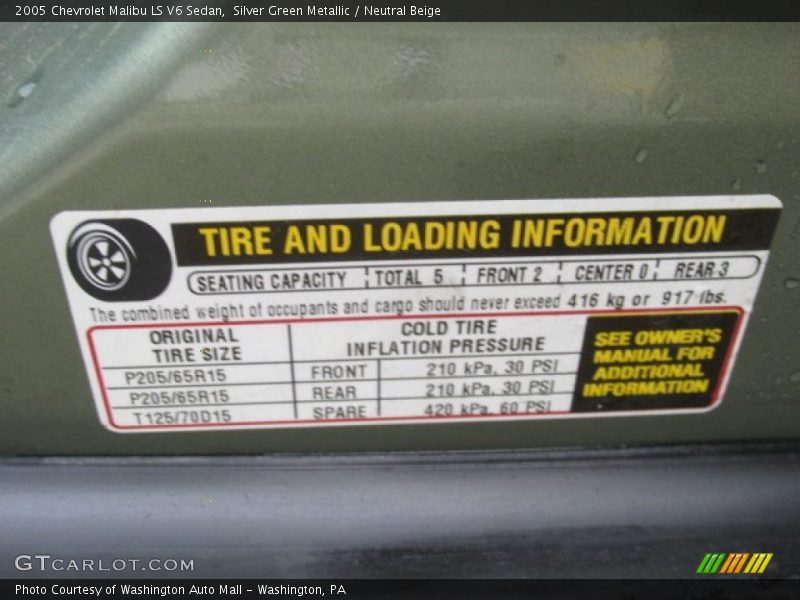 Silver Green Metallic / Neutral Beige 2005 Chevrolet Malibu LS V6 Sedan