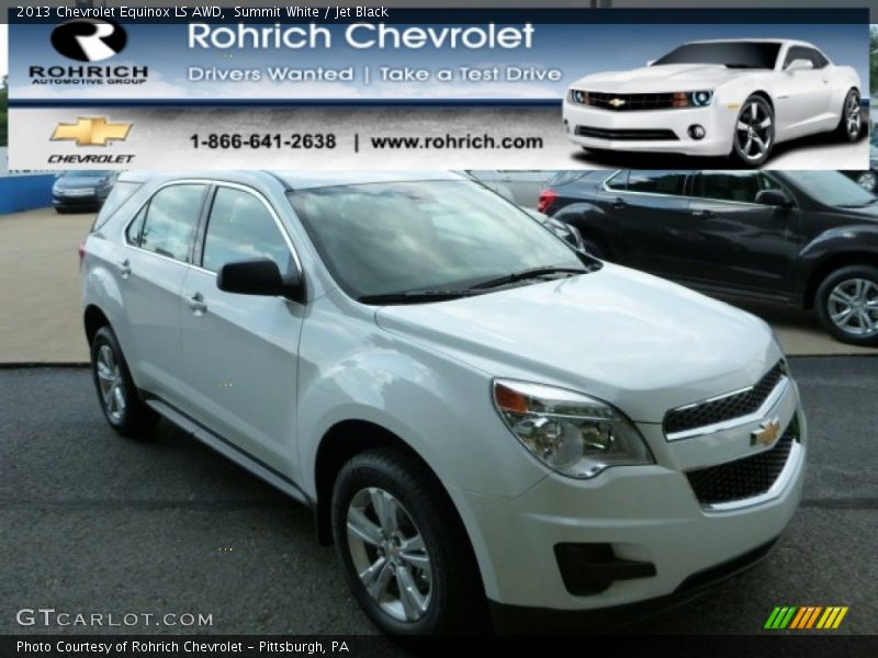 Summit White / Jet Black 2013 Chevrolet Equinox LS AWD
