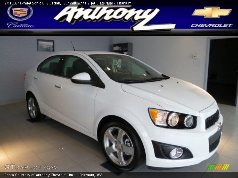 Summit White / Jet Black/Dark Titanium 2013 Chevrolet Sonic LTZ Sedan