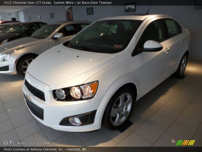 Summit White / Jet Black/Dark Titanium 2013 Chevrolet Sonic LTZ Sedan