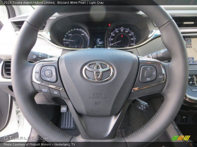 Blizzard White Pearl / Light Gray 2013 Toyota Avalon Hybrid Limited