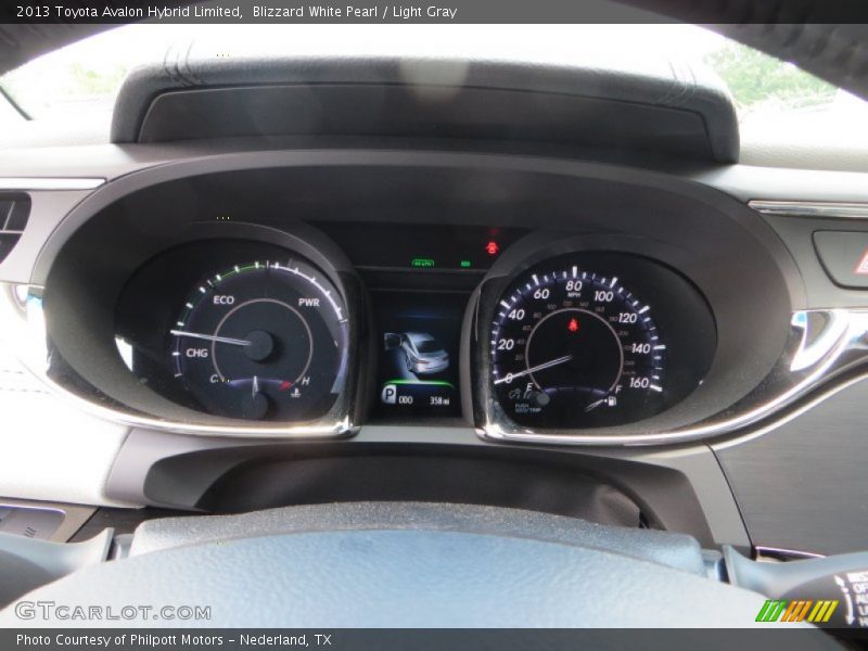 Blizzard White Pearl / Light Gray 2013 Toyota Avalon Hybrid Limited