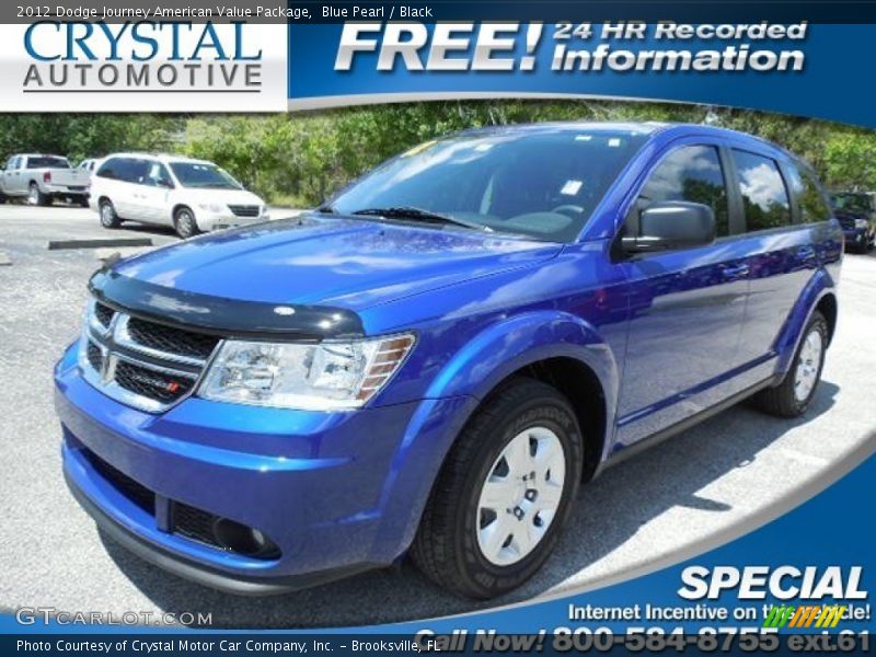 Blue Pearl / Black 2012 Dodge Journey American Value Package