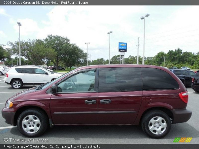 Deep Molten Red Pearl / Taupe 2003 Dodge Caravan SE