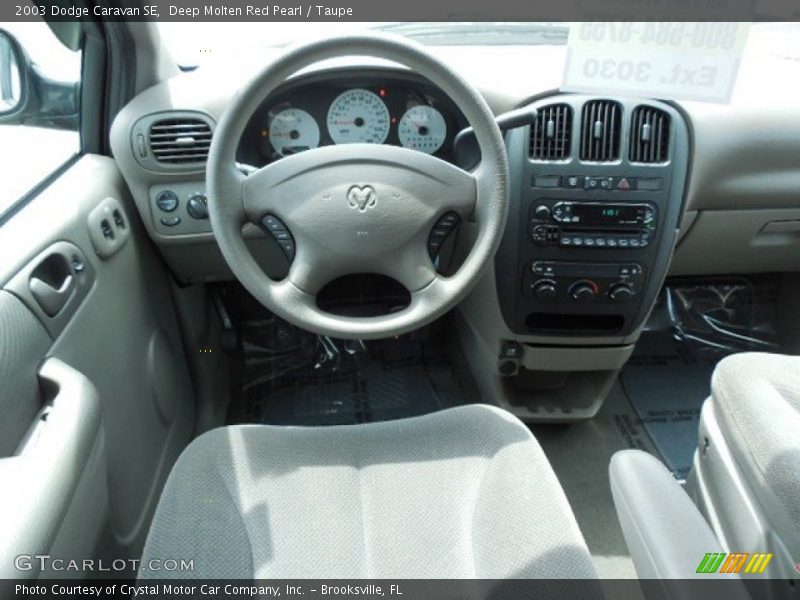 Deep Molten Red Pearl / Taupe 2003 Dodge Caravan SE