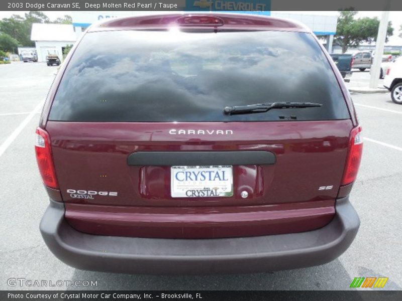 Deep Molten Red Pearl / Taupe 2003 Dodge Caravan SE