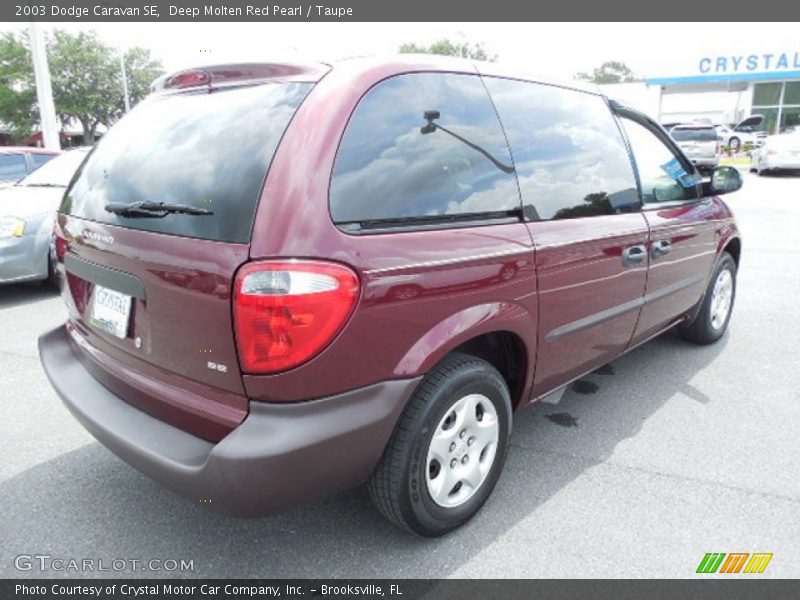 Deep Molten Red Pearl / Taupe 2003 Dodge Caravan SE
