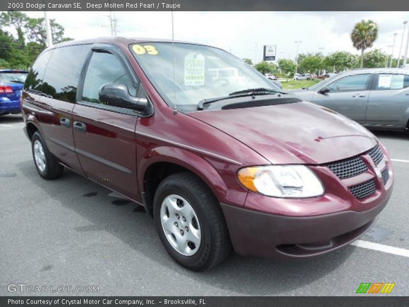 Deep Molten Red Pearl / Taupe 2003 Dodge Caravan SE