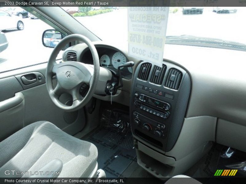 Deep Molten Red Pearl / Taupe 2003 Dodge Caravan SE