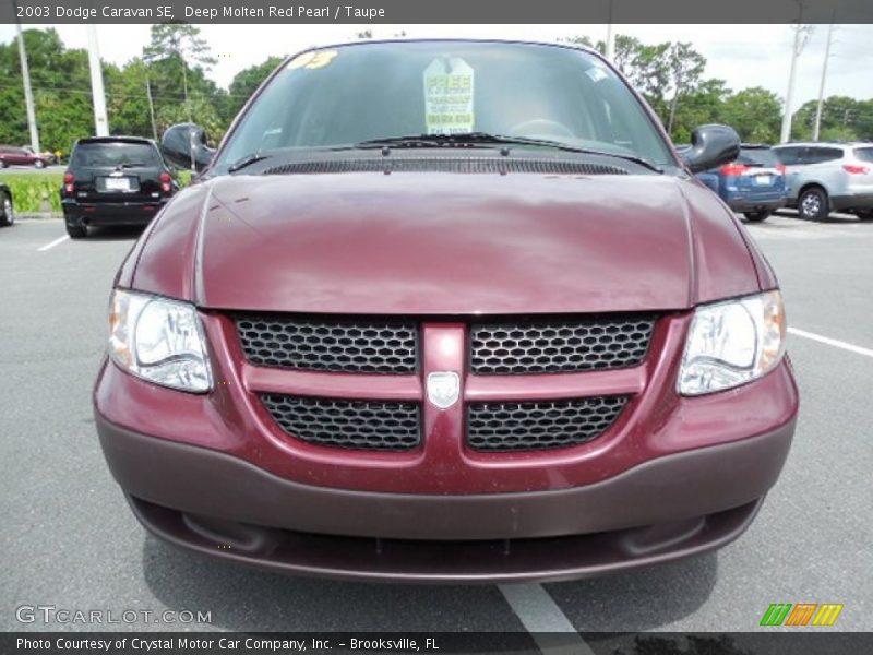 Deep Molten Red Pearl / Taupe 2003 Dodge Caravan SE