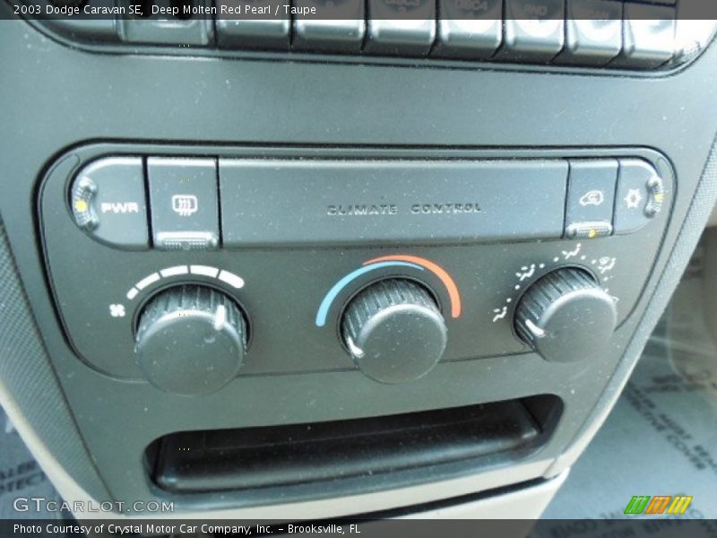 Deep Molten Red Pearl / Taupe 2003 Dodge Caravan SE