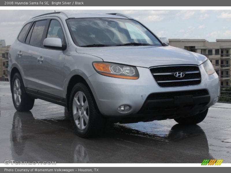 Bright Silver / Black 2008 Hyundai Santa Fe SE