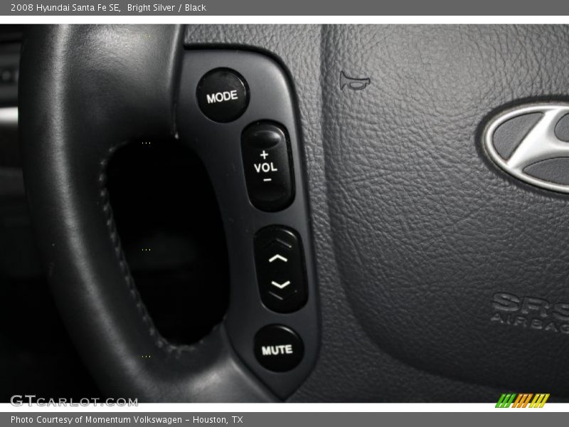 Bright Silver / Black 2008 Hyundai Santa Fe SE