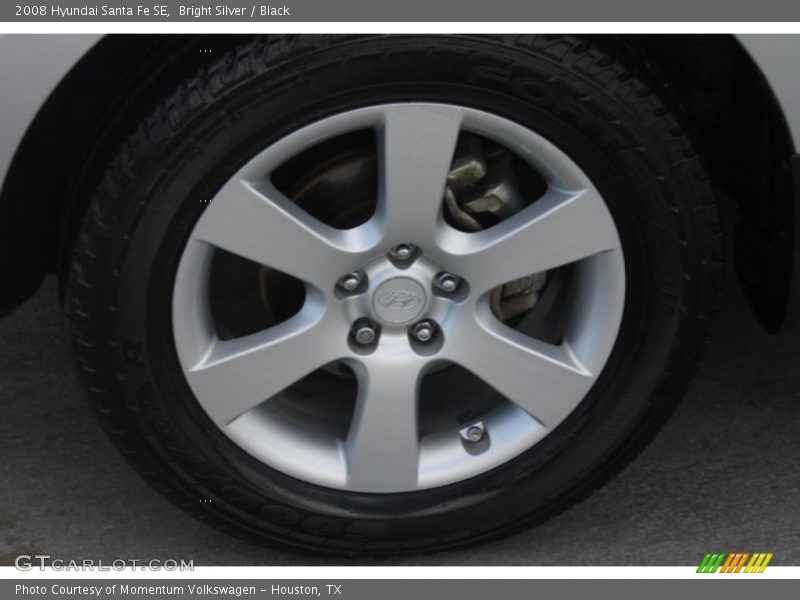 Bright Silver / Black 2008 Hyundai Santa Fe SE