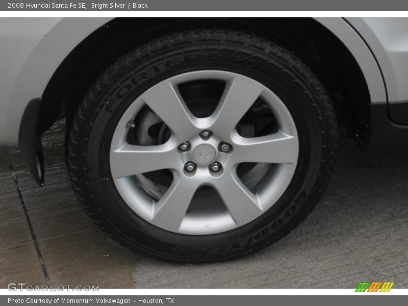 Bright Silver / Black 2008 Hyundai Santa Fe SE