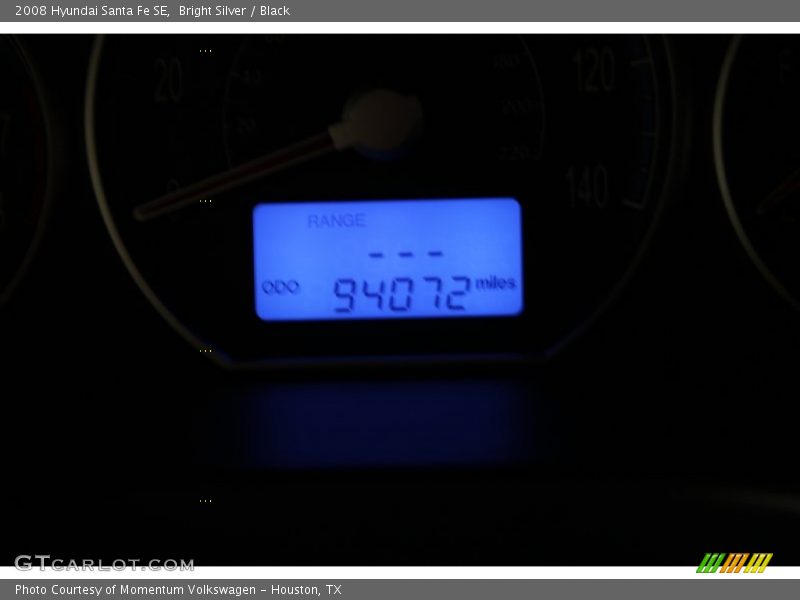 Bright Silver / Black 2008 Hyundai Santa Fe SE