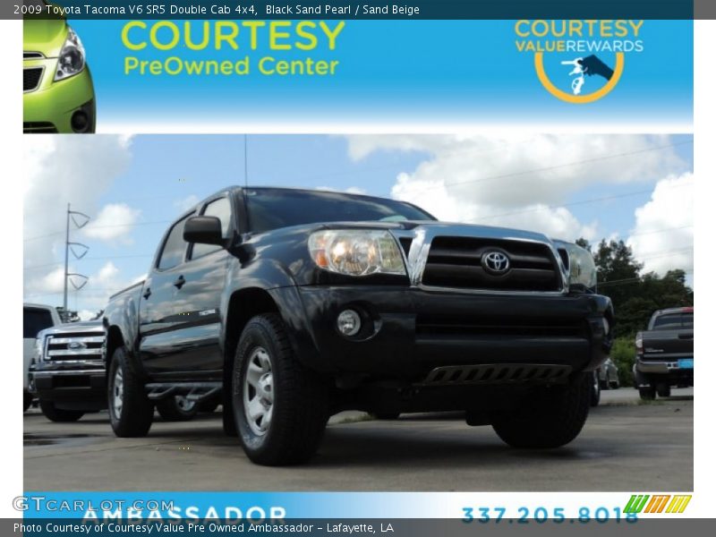 Black Sand Pearl / Sand Beige 2009 Toyota Tacoma V6 SR5 Double Cab 4x4