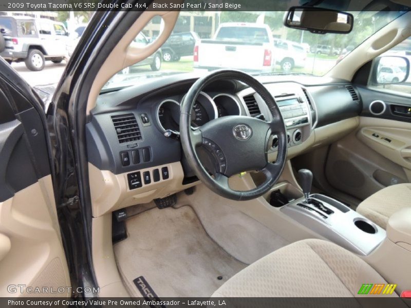 Black Sand Pearl / Sand Beige 2009 Toyota Tacoma V6 SR5 Double Cab 4x4