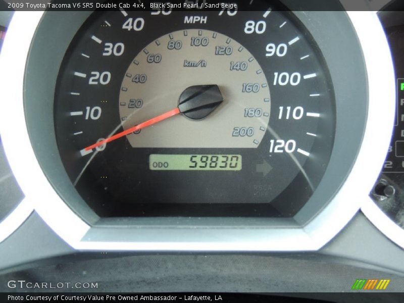 Black Sand Pearl / Sand Beige 2009 Toyota Tacoma V6 SR5 Double Cab 4x4