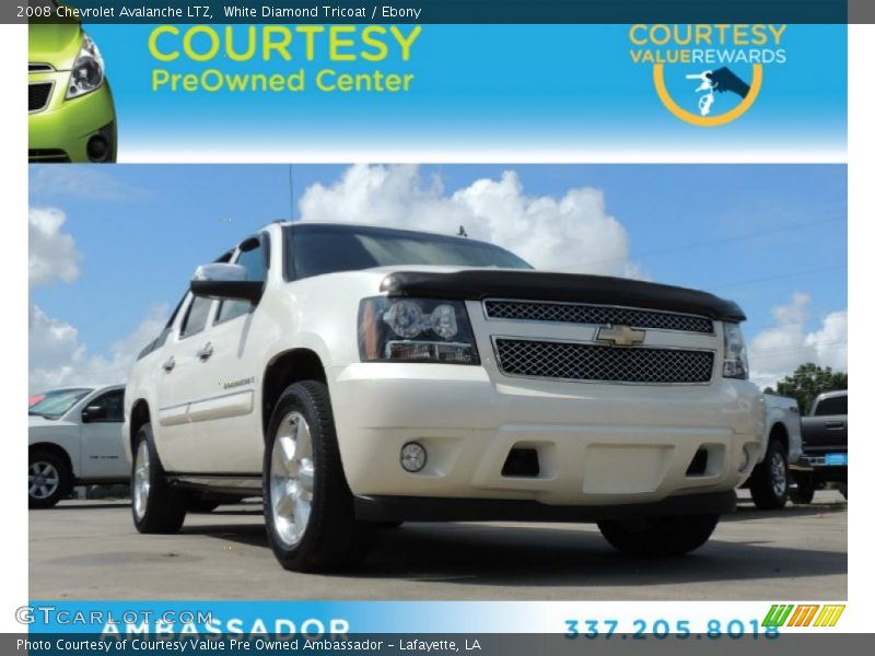 White Diamond Tricoat / Ebony 2008 Chevrolet Avalanche LTZ