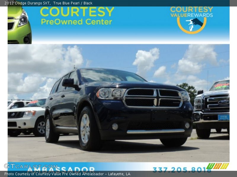 True Blue Pearl / Black 2012 Dodge Durango SXT