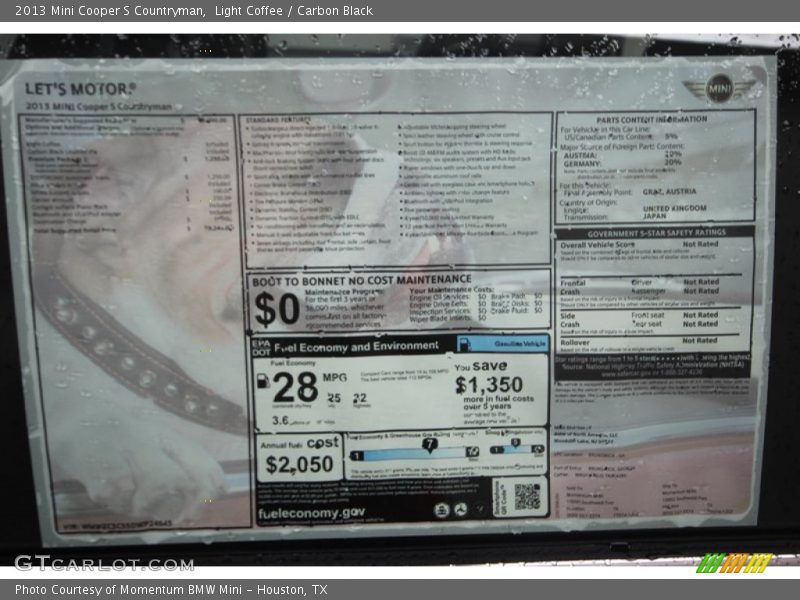 Light Coffee / Carbon Black 2013 Mini Cooper S Countryman