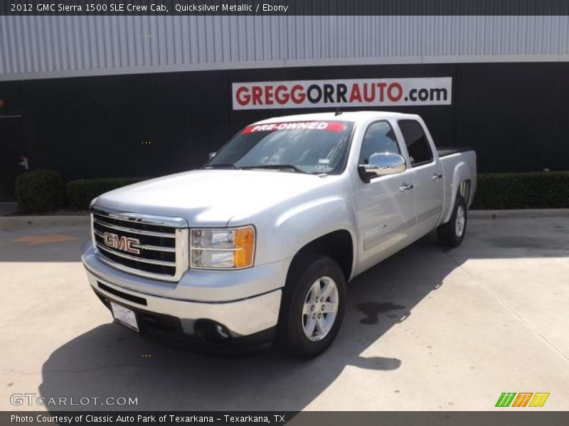 Quicksilver Metallic / Ebony 2012 GMC Sierra 1500 SLE Crew Cab