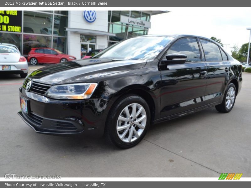 Black / Cornsilk Beige 2012 Volkswagen Jetta SE Sedan
