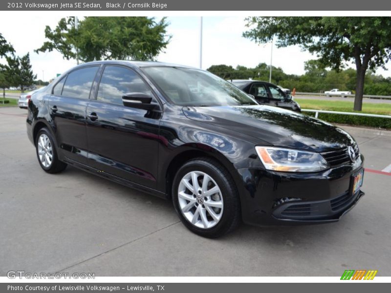 Black / Cornsilk Beige 2012 Volkswagen Jetta SE Sedan