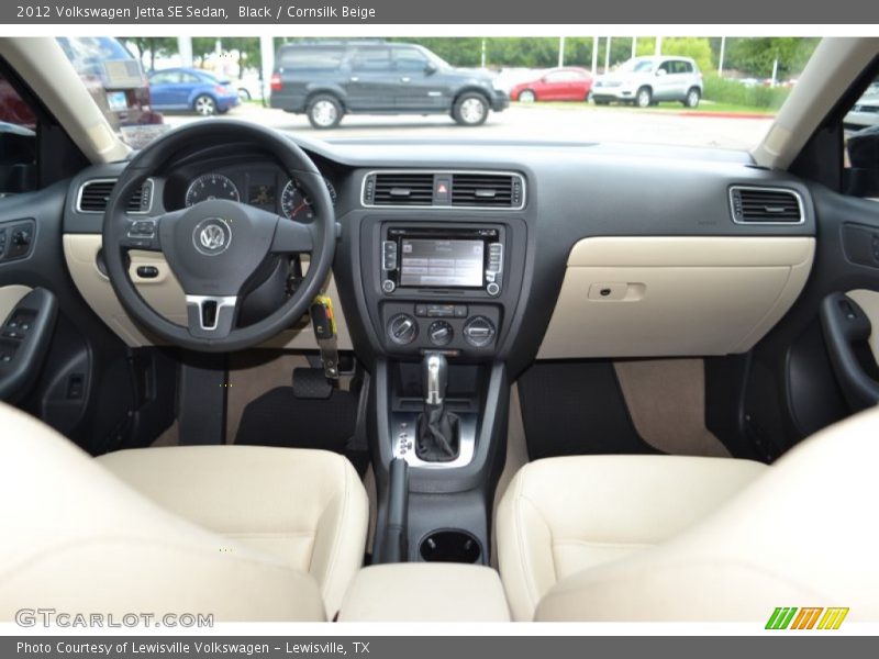 Black / Cornsilk Beige 2012 Volkswagen Jetta SE Sedan