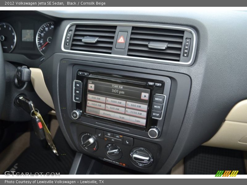 Black / Cornsilk Beige 2012 Volkswagen Jetta SE Sedan